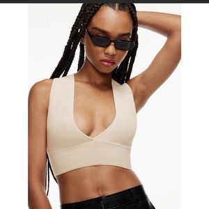 Aritzia Babaton Babaton Sculpt Knit Deep V Tank